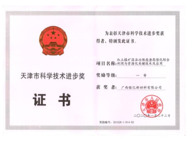 天津市科學進步一等獎
